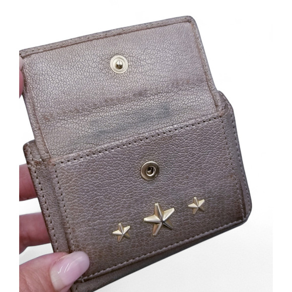 JIMMY CHOO Metallic Leather Gold Stars Tri-Fold Wallet 40718070 - Picture 3 of 12